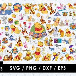 Winnie the Pooh Svg, Winnie the Pooh Layered images, Winnie the Pooh Png, SVG Cut Files for Cricut and Silhouette