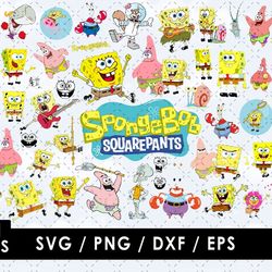 SpongeBob Svg Files, SpongeBob Png Images, SpongeBob Clipart Bundle, SVG Cut Files for Cricut and Silhouette