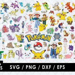 Pokemon Svg Files, Pokemon Png Images, Pokemon Clipart Bundle, SVG Cut Files for Cricut and Silhouette