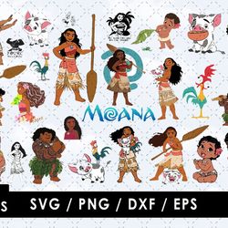 moana svg files, moana png images, moana clipart bundle, svg cut files for cricut and silhouette