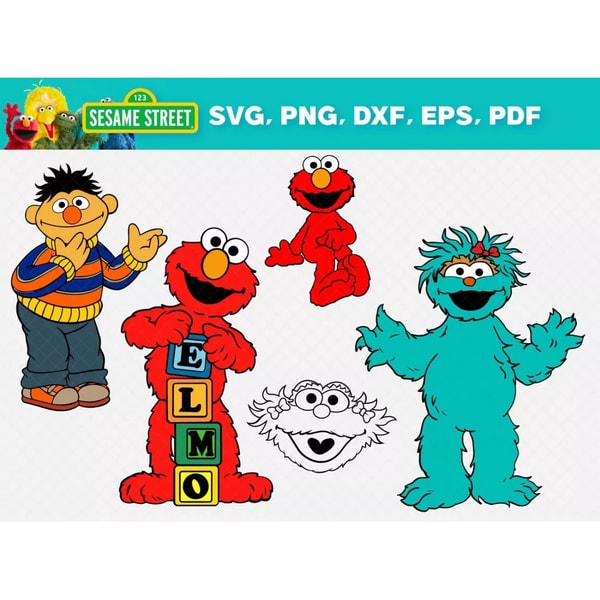 Elmo Large Format File Sesame Street Svg Files, Elmo SVG, Cookie Monster SVG Files | Inspire ...