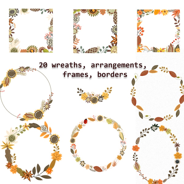 Autum Razzia Frame Thanksgiving autumn frames, borders, wreaths, animals, autum - Inspire ...