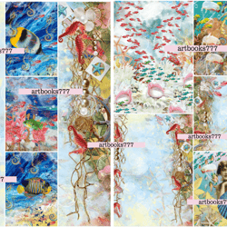 ocean-mermaid-ephemera-3, scrapbooking, digital paper, sheets for a book or journal, sea, beach, marine