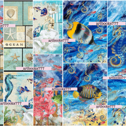 ocean-mermaid-ephemera-6, scrapbooking, digital paper, sheets for a book or journal, sea, beach, marine