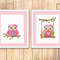 Set of 2 Owls Cross Stitch Pattern, Owls Family Cross Stitch Pattern, Owl Cross Stitch Pattern, Owls Pattern, Home Decor, Home Sweet Home #owl_004