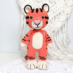 Tiger crochet pattern PDF in English  Amigurumi tiger plush DIY Stuffed toy