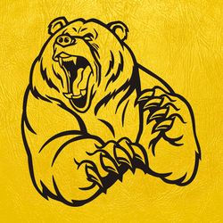 Angry Bear, Ferocious Grizzly Beast, Wall Sticker Vinyl Decal Mural Art Decor