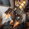 Retro Industrial Night Light with Flame LEDs