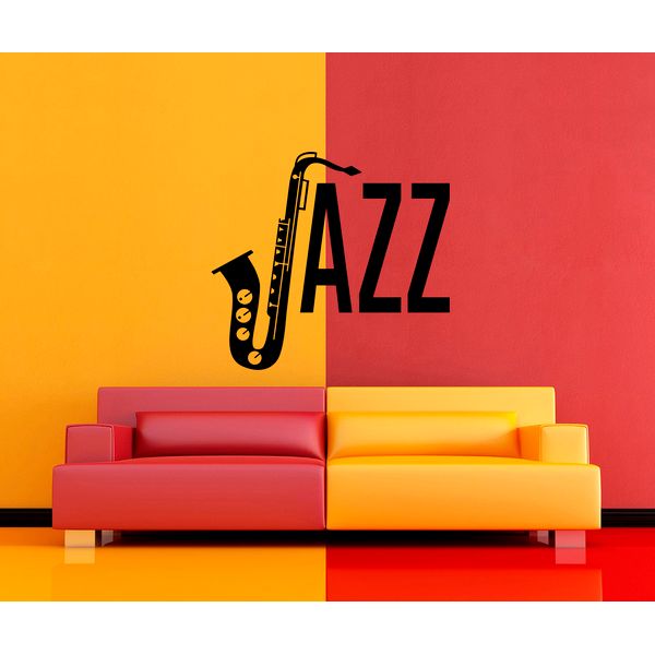 Jazz And Saxophone Sticker Jazz Music Wall Sticker Vinyl Decal Mural Art Decor