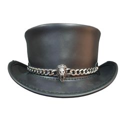 Marlow Steampunk Lion King Leather Top Hat