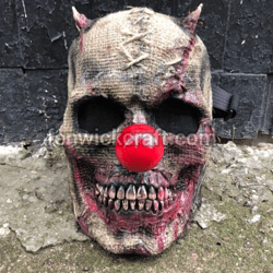 Skull Mask with Clown Nose / Halloween Cosplay