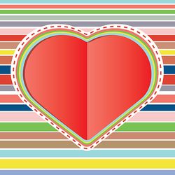 Decorative paper heart illustration, Valentines Day