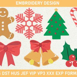 Christmas Bundle Machine Embroidery Designs, Christmas Things Embroidery, Christmas Design  3 size
