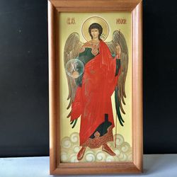 Archangel Michael | Icon Gold Foiled in Wooden  frame with Glass | Size: 24 x 13 x 2 cm | Handcrafted