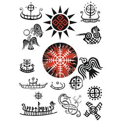 Viking svg, Viking Symbols SVG, Norse Mythology svg, Vikings SVG Bundle, Viking Silhouette