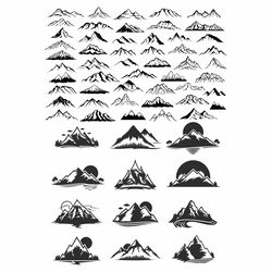 Mountains SVG,  PNG, Mountain Forest SVG, Mountain SVG, Mountain svg bundle, Mountain silhouette