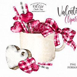 Valentine's Day Clip Art. Png File, Hand Drawn graphics. Digital Download. OliArtStudioShop