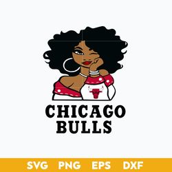 chicago bulls girl svg, chicago bulls svg, nba svg, sport svg png dxf eps file