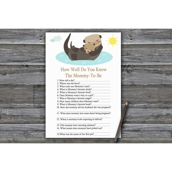 Otter How Well Do You Know Baby Shower Game Card Woodland Ba Inspire otter-how-well-do-you-know-baby-shower-game-card-woodland-ba-inspire