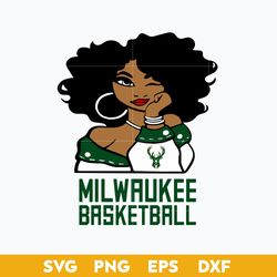 milwaukee bucks girl svg, milwaukee bucks svg, nba svg, sport svg png dxf eps file