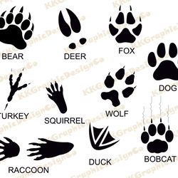 animal track bundle svg animal track png animal track clipart animal track cut file animal track cricut