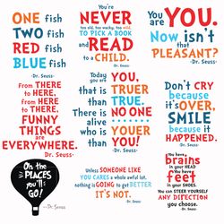 dr seuss svg bundle, dr seuss quotes svg png dxf eps digital file