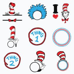 dr seuss bundle svg, dr seuss thing one and thing two svg png dxf eps file