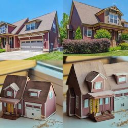 Wooden house from photo, housewarming gift, house portrait, miniature house, tiny house, little wooden house