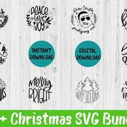 Hand lettered svg christmas bundle, Christmas ornament svg bundle, Funny Christmas SVG, svg for cricut png, cut file
