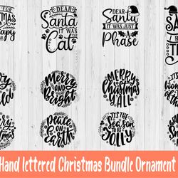 Hand lettered svg christmas bundle, Christmas ornament svg bundle, Funny Christmas SVG, svg for cricut png 12/2