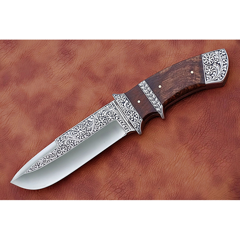 Hand Engraved Knife, Decoration Knife, Hunting knife, Handmade knife, Bushcraft Knife, Camping knife, Skinner knife,