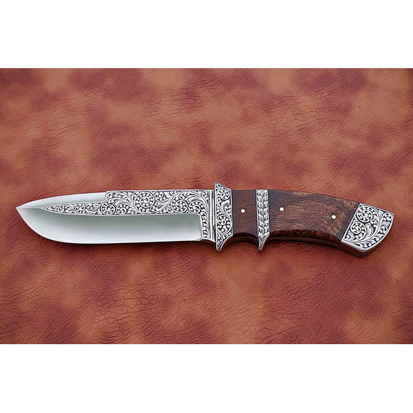 Hand Engraved Knife, Decoration Knife, Hunting knife, Handmade knife, Bushcraft Knife, Camping knife, Skinner knife,