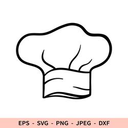 Baker Svg Chef's Hat Logo Dxf File for Cricut Outline Baking Png
