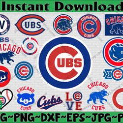 bundle 19 files chicago cubs baseball team svg, chicago cubs svg, mlb team  svg, mlb svg, png, dxf, eps, jpg