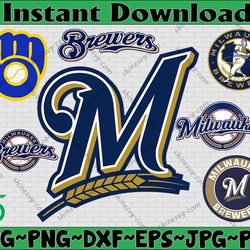 Bundle 7 Files Milwaukee Brewers Baseball Team SVG, Milwaukee Brewers svg, MLB Team  svg, MLB Svg, Png, Dxf, Eps, Jpg