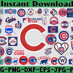 bundle 43 files chicago cubs baseball team svg, chicago cubs svg, mlb svg, mlb team  svg, mlb svg, png, dxf, eps, jpg