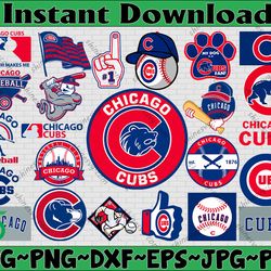bundle 21 files chicago cubs baseball team svg, chicago cubs svg, mlb svg, mlb team  svg, mlb svg, png, dxf, eps, jpg
