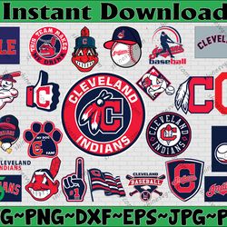 Bundle 23 Files Cleveland Indians Baseball Team svg, Cleveland Indians Svg, MLB Team  svg, MLB Svg, Png, Dxf, Eps, Jpg