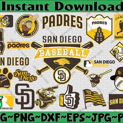Bundle 21 Files San Diego Padres Baseball Team Svg, San Diego Padres Svg, MLB Team  svg, MLB Svg, Png, Dxf, Eps, Jpg