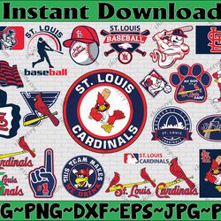 Bundle 23 Files St Louis Cardinals Baseball Team svg, St Louis Cardinals svg, MLB Team  svg, MLB Svg, Png, Dxf, Eps, Jpg