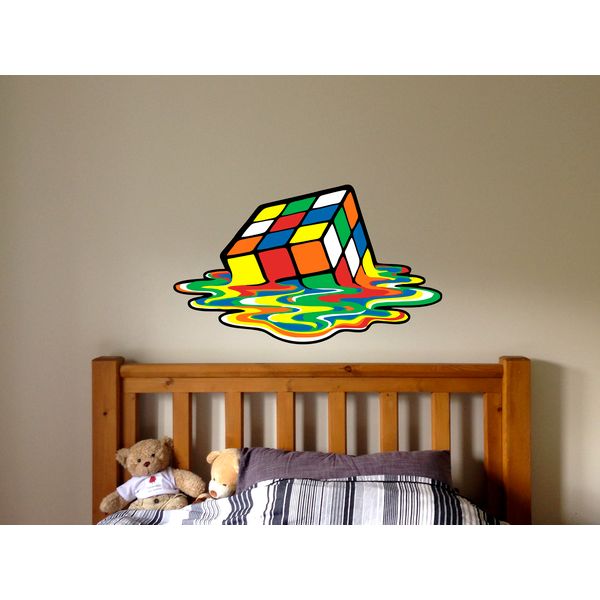 Rubik Cube Sticker Mechanical Puzzle Wall Sticker Vinyl Decal Mural Art Decor Full Color Sticker