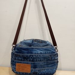 Cute denim crossbody handbag made of denim .Boston Handmade Shoulder Bag
