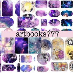 heavenly mysteries - ephemera -tag-1- diary of a fortune teller, scrapbooking, ephemera, junk journal, digital paper