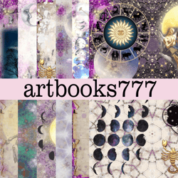 heavenly mysteries -1- diary of a fortune teller, scrapbooking, ephemera, junk journal, digital paper