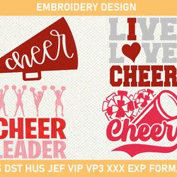Cheerleader Machine Embroidery Design, Cheer Pom Machine Embroidery Design, Cheer Leader Embroidery Design 3 size