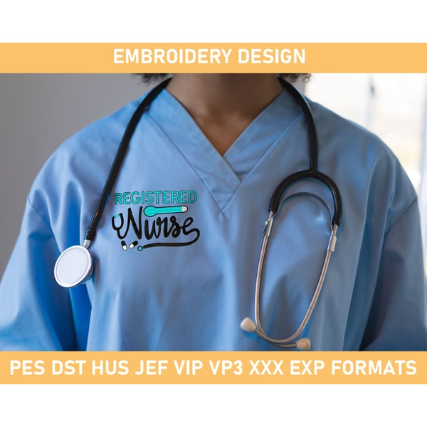 Registered Nurse Embroidery Design, RN Embroidery File, RN E | Inspire ...