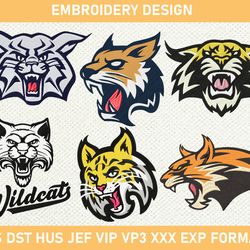 Wildcat Machine Embroidery Design, Wildcats Embroidery Design, Wildcats Mascot Embroidery File 3 size