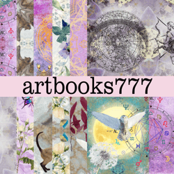 heavenly mysteries - an angel- diary of a fortune teller, scrapbooking, ephemera, junk journal, digital paper