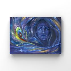 Digital painting "Krishna" Print Digital Art Oil painting Canvas