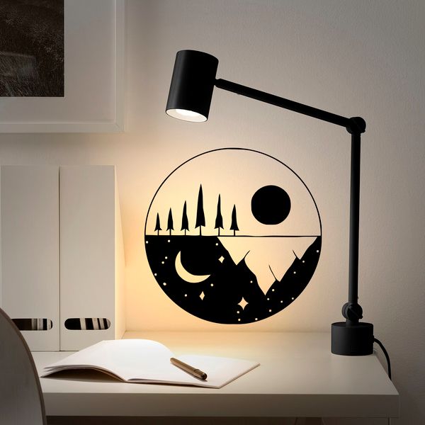 Day And Night Moon And Sun Wall Sticker Vinyl Decal Mural Art Decor